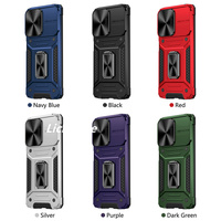 Lichicase dudukan cincin 2 in 1 Aksesori seluler magnetik mobil untuk Xiaomi Poco X5 Pro casing jendela dorong
