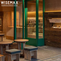 WISEMAX MÖBEL Vintage Einfache Restaurant-Möbel Massivholz Runder Esstisch Hotel Kleiner Speisetisch für Cafés