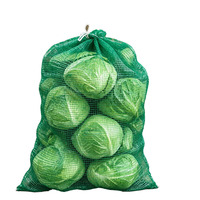 Sac en filet tissé avec cordon de serrage, protégé contre les UV, pour le stockage et l'expédition de légumes, fruits et produits frais agricoles
