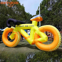 Structures gonflables personnalisées en forme de vélo, mascottes de dessins animés pour la décoration commerciale des centres commerciaux