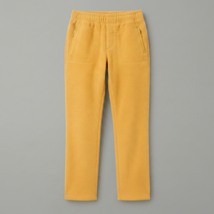 Pantalon de jogging en molleton jaune pour homme, coupe droite décontractée, taille élastique mi-haute et poches latérales, idéal pour l'automne et les activités de plein air - Product Image 1