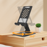 Support de téléphone portable en alliage d'aluminium flexible et portable, rotation à 360 degrés, hauteur réglable pour une utilisation sur le bureau, appareil mobile et table de bureau