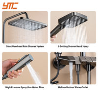 Système de douche pluie de luxe pour hôtel, mitigeur de bain avec affichage numérique, ensemble de douche pour salle de bain avec modes de pulvérisation