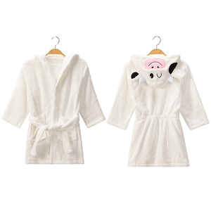 MICHLEY blanco vaca animales niños cálido camisón - Product Image 1