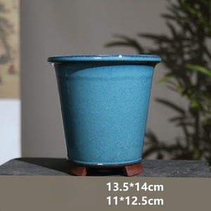 Mini-pot de fleurs en céramique Yixing, pot à bonsaï miniature en poterie rustique, pot de fleurs pour plantes succulentes, offre spéciale en gros - Product Image 2