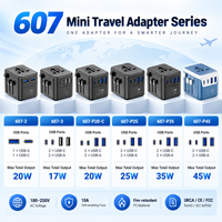 Adaptor Charger Cepat USB PD 20W Ukuran Ringkas Grosir Pabrik Kantravel, Adaptor Steker Perjalanan Universal Internasional