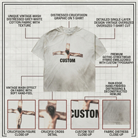 T-shirts personnalisés pour hommes, 300 g/m², 100 % coton, gris délavé, imprimé graphique, coupe ample, streetwear lourd