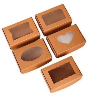 Caja de Regalo Plegable de Papel Kraft Creativa con Ventana Visible para Regalos Pequeños - Product Image 1