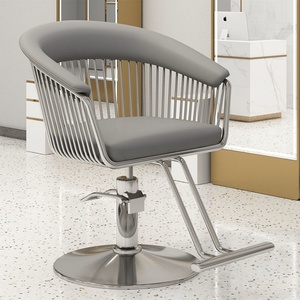 Fauteuil de barbier neuf en gros, fauteuil de coiffure en acier inoxydable, fauteuil pivotant spécial pour salon de coiffure, siège relevable de haute qualité pour le lissage et la teinture - Product Image 6