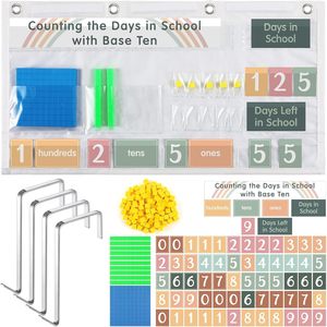 Tableau de comptage des jours, outil pédagogique pour la classe de mathématiques sur les valeurs des chiffres en base dix pour l'école - Product Image 1