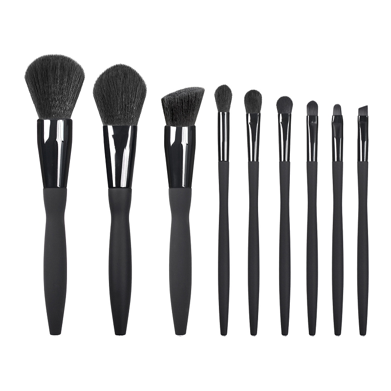 Gemcore Wholesale Factory 9pcs Glitter Crystal Diamond Handle Makeup Brushes Set Synthetic Hair Makeup Brushes With Pu Barre