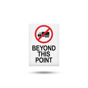Panneau d'interdiction de circulation de camions - Panneau d'avertissement en aluminium métallique au-delà de ce point, résistant aux intempéries pour <span class=keywords><strong>chantier</strong></span> de construction et communauté sécurisée - Product Image 1