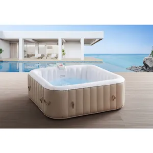 Wholesale blow hot tub-Rectangular Pool 6 Seater Blow Up Portable Inflatable Hot Tub
