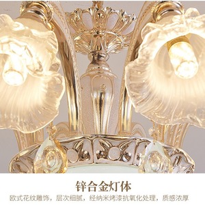 European Style Chandelier Multi Head E14 LED <b>Ceiling</b> <b>Light</b> For Living Room Bedroom Home Decor Round Shape Switch Control - Product Image 5