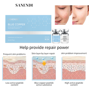 Suero Hidratante de Cobre Azul con Ácido Hialurónico, Péptidos y PDRN, Reparación de la Piel, Hidratación, Antienvejecimiento, Rejuvenecimiento de la Piel, Cosmético OEM - Product Image 6
