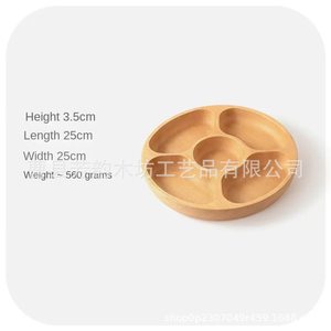 Bandeja de Servir de Madera de Acacia con Compartimentos para Frutas, Nueces y Bocadillos, Uso Doméstico Multifuncional - Product Image 5