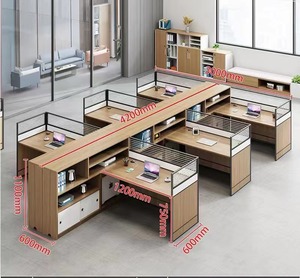 Computadora de escritorio de tablero Escritorio de oficina para 6 personas Estación de Trabajo <span class=keywords><strong>Financiera</strong></span> de 6 plazas Muebles modernos de alta calidad - Product Image 6