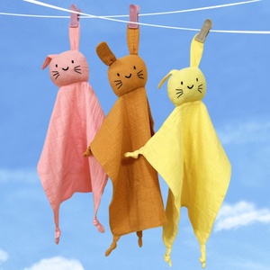 <span class=keywords><strong>Doudou</strong></span> personnalisé pour bébé, couleur unie, animal, 100% mousseline, doux pour la peau, <span class=keywords><strong>doudou</strong></span> personnalisé pour bébé - Product Image 5