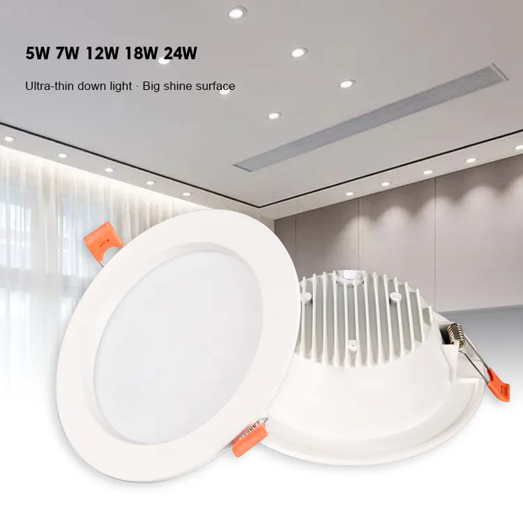 BEMHAO OEM/ODM Good Quality Philips Chip Spot Lights Aluminum Round Downlights 5W 7W 12W 18W 24W Ceiling Led Down Light