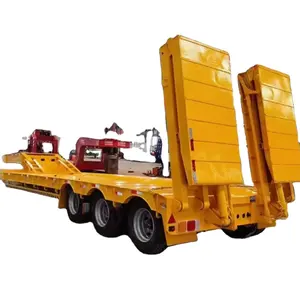 Lowboy Extendable 100 Ton 3 Axles Excavator Gooseneck Used 5tons Mini Excavator Low Bed Trailer For Sale