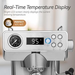 Máquina de Café Espresso Semiautomática Personalizada de Fábrica, Máquina de Café Italiana de Acero Inoxidable para el Hogar - Product Image 6