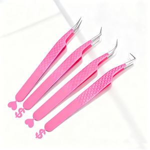 Бесплатный индивидуальный пинцет для наращивания ресниц с фибровым наконечником 75, 45, 90 градусов, высококачественный пинцет для объемного наращивания ресниц - Product Image 5