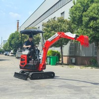 Mini-pelle 1.8T avec moteur hydraulique et chenilles en acier, capacité de charge de 1.8 tonnes, machine à creuser des tranchées pour la plantation en verger