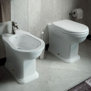 Set di servizi igienici senza montatura Flaminia Efi a serbatoio nascosto a doppio scarico Design moderno WC allungato per uso bagno Villa - Product Image 4