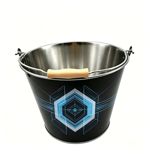 Seau à glace en métal personnalisé de luxe avec logo, élégant noir et or, refroidisseur à <span class=keywords><strong>champagne</strong></span> grande capacité, bac à boissons, accessoire de bar - Product Image 2