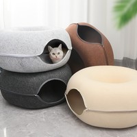 Neuzugang Großhandel Katzen-Tunnel-Nest individuelles Logo Sechseck-Gefell Peekaboo Katzenhöhle