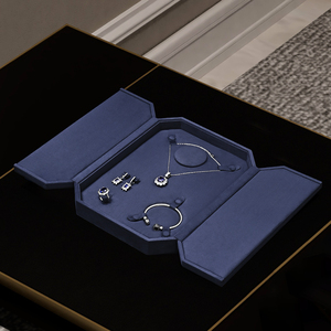 Caja de Joyería de Terciopelo FANXI con Botón para Joyas de Perlas, Estuche para Collares con Dos Puertas, Caja de Joyería con Logotipo Personalizable - Product Image 1