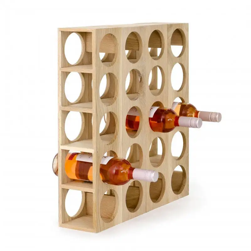 Grosir rak anggur kayu kualitas tinggi Modern tempat pajangan botol rak anggur kayu