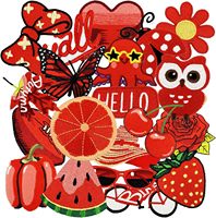 Patchs brodés rouges personnalisés, plusieurs styles, adaptés pour vestes, manches courtes, sacs à dos, vêtements, DIY