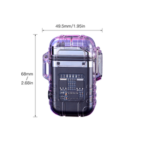 Trong suốt không thấm nước Plasma hồ quang đôi điện nhẹ hơn có thể sạc lại Windproof <span class=keywords><strong>USB</strong></span> xung nhẹ hơn với <span class=keywords><strong>LED</strong></span> Flash ánh sáng - Product Image 3