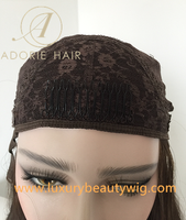 Rambut Manusia Eropa Virgin Cuticle Silk Straight Kepadatan 130% Siap Kirim, Wig Top Selling Hat Fall