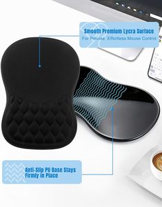 Ergonomic <b>Mouse</b> <b>Pad</b> with Wrist Rest, Slope Design Memory Foam Support, Smooth Surface, Non-Slip PU Base - Product Image 3