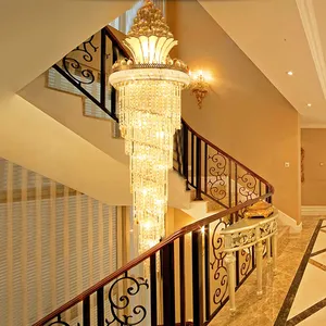 新产品室内装饰别墅楼梯酒店豪华现代水晶吊灯
