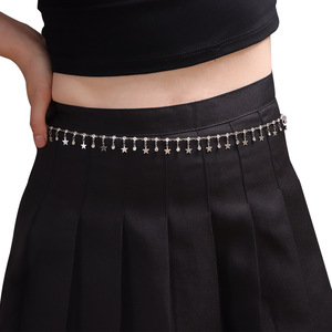 โซ่คาดเอวโลหะรูปดาวสำหรับผู้หญิง ทำจากโลหะผสมสังกะสี แบบชั้นเดียว สไตล์พังก์ สำหรับงานปาร์ตี้ - Product Image 2