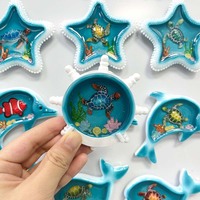 Aimant de réfrigérateur personnalisé en résine 3D, tortue marine, animal marin, aimant de réfrigérateur, souvenir océan bleu tropical, logo personnalisé