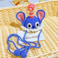 Chapeau d'animal au crochet fait à la main en gros Art textile, casque de créature tricoté personnalisé pour la décoration de pépinière à la maison, commandes en gros