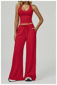 Completo Yoga in Pile Spazzolato Personalizzato Under Lulu, Asciugatura Rapida, Top con Schiena Scoperta, Tuta Sportiva Casual per Corsa e Fitness da <span class=keywords><strong>Donna</strong></span> - Product Image 3