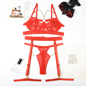 ชุดชั้นในเซ็กซี่คุณภาพสูงแบบเว้าลึก ชุดบอดี้สูทปักลายสำหรับผู้หญิง ชุดชั้นในแบบมีโครงและกางเกงใน ผลิตจากโพลีเอสเตอร์/ไนลอน - Product Image 6