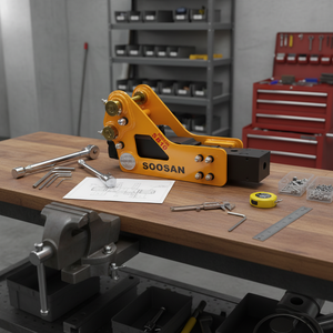 <span class=keywords><strong>Marteau</strong></span> hydraulique de démolition pour <span class=keywords><strong>mini</strong></span>-excavatrices de 0,8 à 2,5 tonnes, poids 102 kg, certifié ISO/CE, jaune - Product Image 1