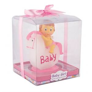 Candela Rosa per Bambini con Cavallo 80mm Candela Decorativa per Bambini - Product Image 2