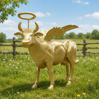 Patung Sapi Fiberglass Resin Ukuran Asli untuk Dekorasi Taman, Kebun, dan Lanskap Peternakan