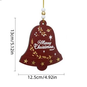 Adorno Navideño Colgante de Madera con Forma de Campana, Artesanía <span class=keywords><strong>Original</strong></span> de Fábrica Nicro, Decoración para el Hogar, Suministros para Fiestas - Product Image 6