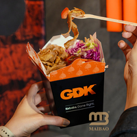 Boîte de papier Shawarma pour restaurant halal arabe personnalisée avec séparateur Boîte d'emballage d'oreiller Doner Kebab d'agneau grillé