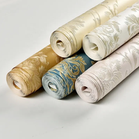 Papier peint en daim à prix compétitif, respirant, imperméable, en tissu non tissé PET, solution teinte en masse, matériau polyester, option thermocollante