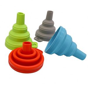 Flexible Foldable <b>Silicone</b> Funnel, Rainbow Color, for Kitchen Use Ideal for Oil, Water, Powder & <b>Liquid</b> Transfer - Product Image 5