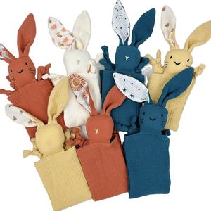 Manta de Seguridad Orgánica y Ecológica al por Mayor con Forma de Animales Lindos como León, Conejo, Estrella y Luna, Manta de Muselina de Algodón para Calmar la Dentición del Bebé - Product Image 5